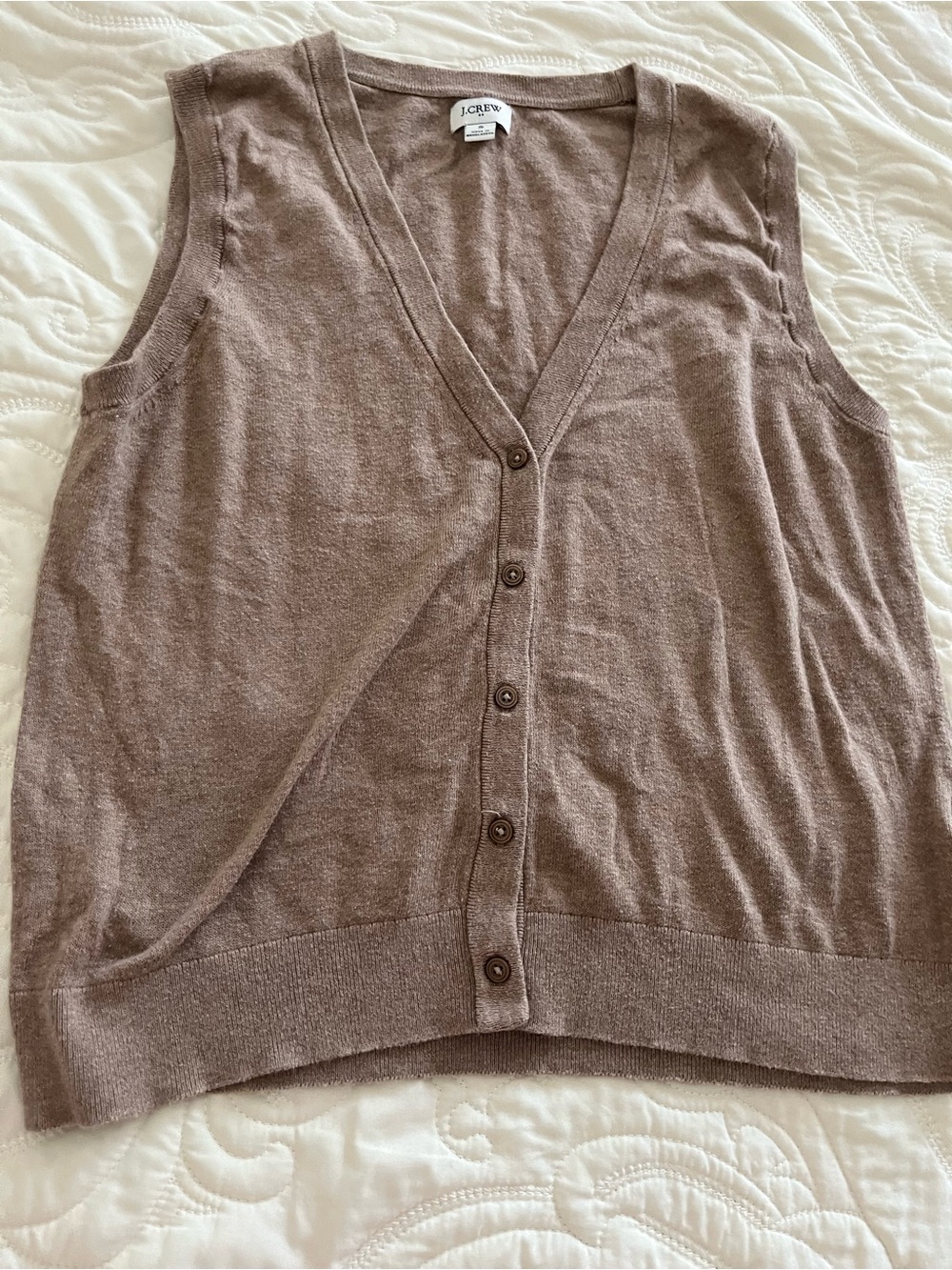 J. Crew bundle Women’s V-Neck Button Front Sweater Vest - Pink, blue and brown - Picture 2 of 10